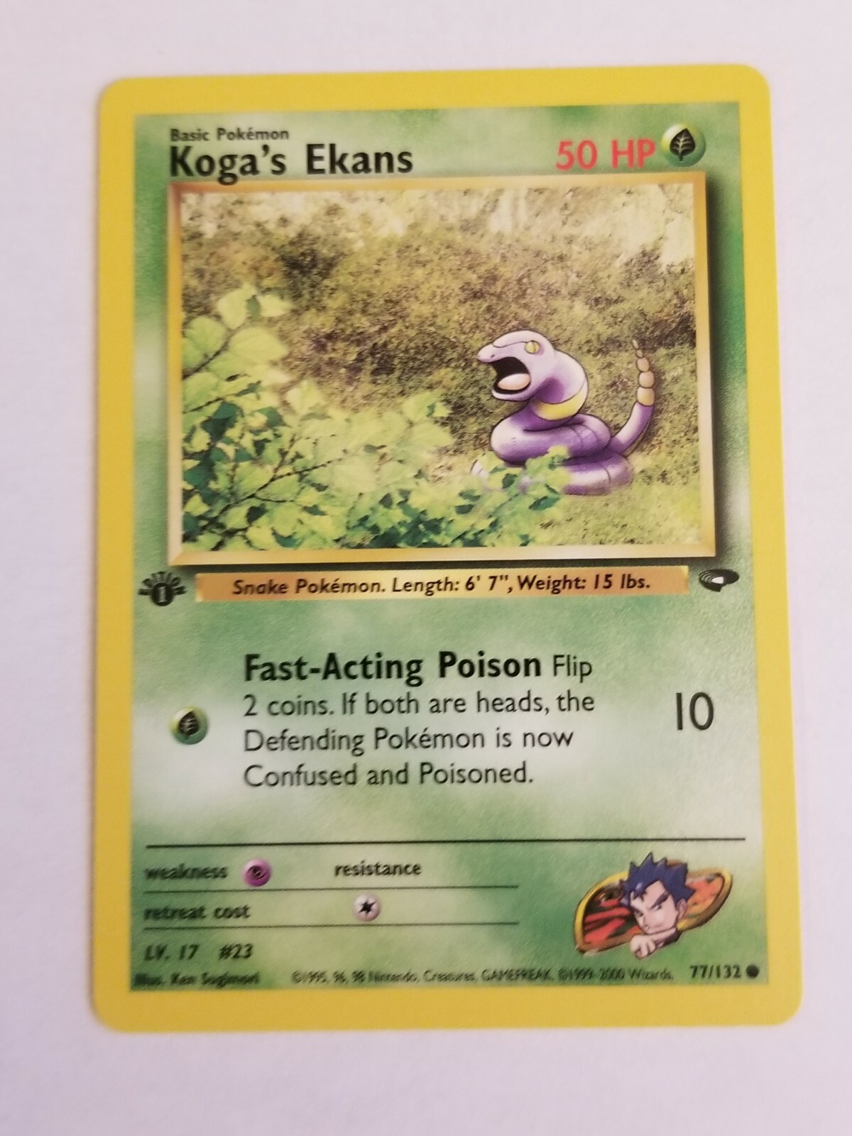 KOGA'S EKANS 77/132 1st Edition Gym Challenge WOTC Pokemon Card Near Mint
