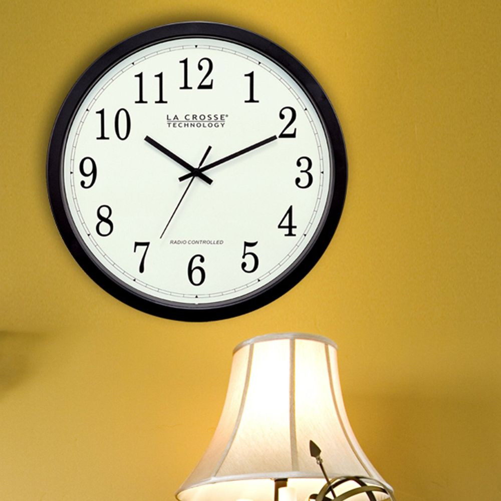 La Crosse Technology WT3143AINT 14Inch Atomic Wall Clock, Black eBay