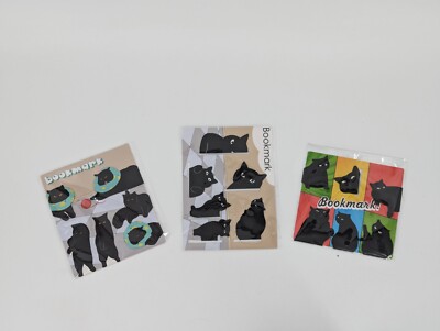 18 Pcs Black Cat Magnetic Bookmarks Magnet Book Page Marks Set For Reading