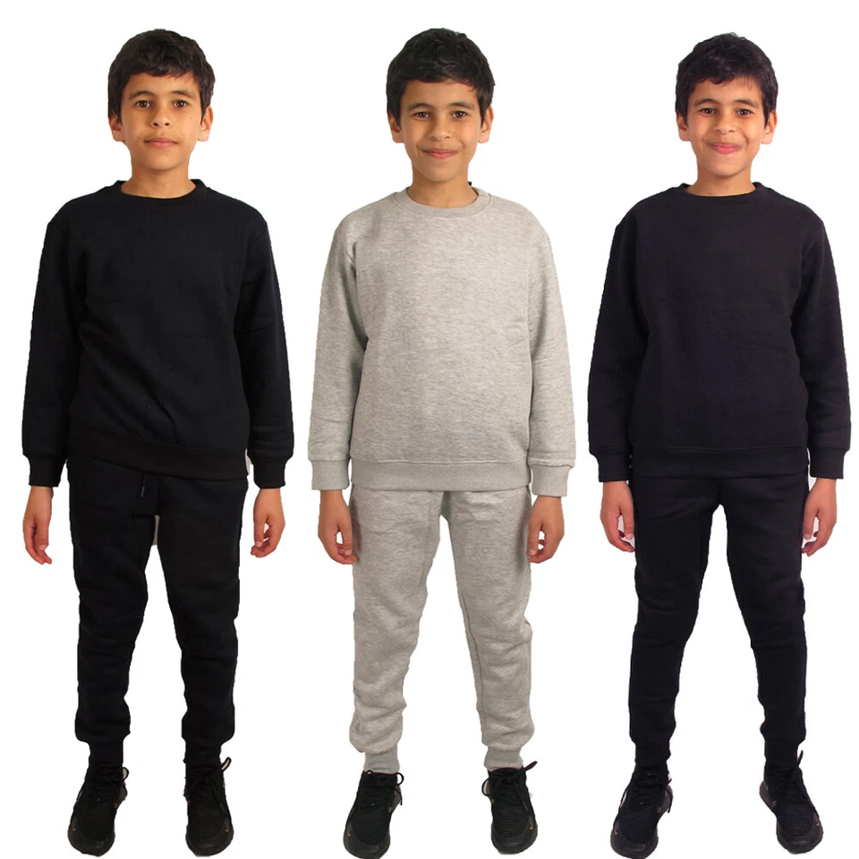 SERGIO ITALIA Boys Plain Tracksuits Sweatsuit Kids Top Bottom Set Jogging Joggers Full Set