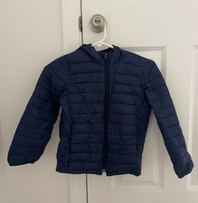 Boys Lightweight Gap Puffer Hooded Coat Navy Blue Size S
