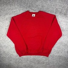 Vintage Lee Red Crewneck Sweatshirt XL Made in USA Raglan Midweight Plain 90s