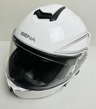 SENA SP58 Outrush Men's Motorcycle Bluetooth Modular Helmet Glossy White M