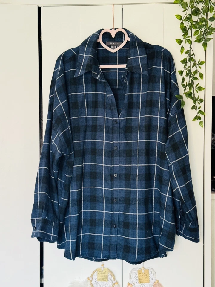 Ladies Primark Shirt Size 16 Checked Plaid Tartan Shirt Longer Longline Shirt 16 - Image 3 of 4