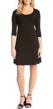 Karen Kane New Women's 3/4 Sleeve A-Line Little Black Jersey Dress Size XS