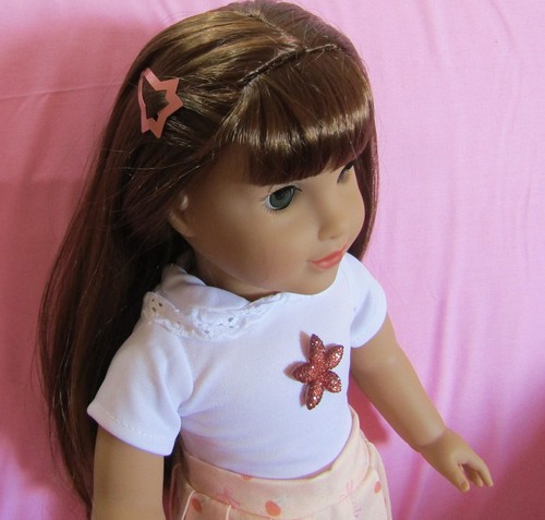 Peach Pleated Skirt Set fits Girl Doll 18 Inch Clothes Seller lsful