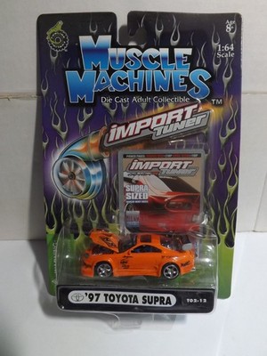 2002 Muscle Machines Orange '97 Toyota Supra TO2-12 Import Tuner 1/64 Scale