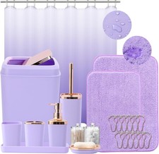 Bathroom Accessory Set Bathroom Sets with Shower Curtain and Rugs, Non Slip