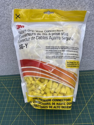 3M Secure Grip Wire Connector SG-Y BAG, Yellow, 500 per bag