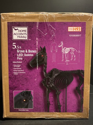Home Accents 5.5FT LED Skeleton Pony / Horse Home Depot Halloween use w/ Hearse - Picture 3 of 4