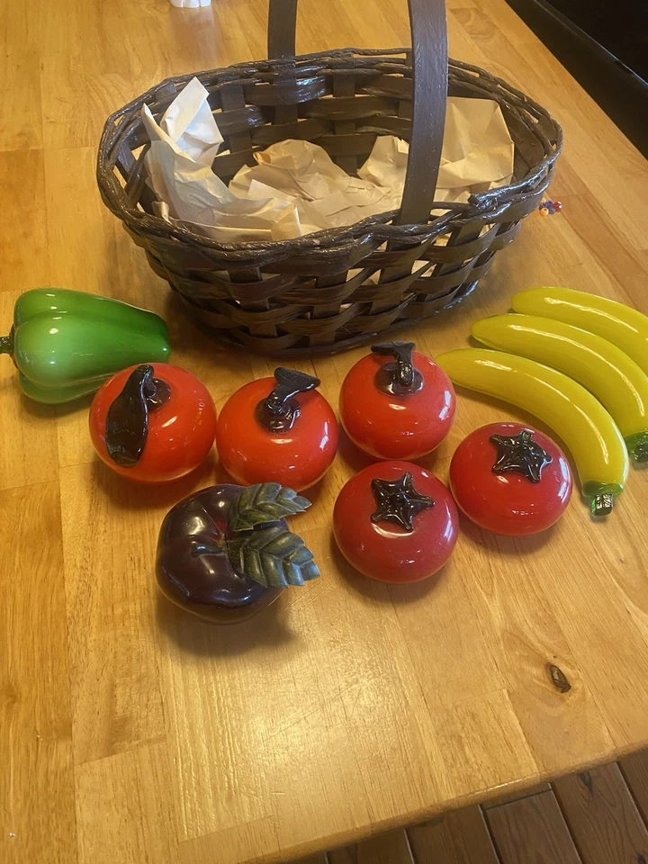 Lot Of 10 Vintage Hand-Blown Glass FRUITS, Vegetables Murano Style Art Deco MCM - Image 4 of 4