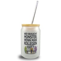 Keine Monster, Aber Kollegen Trinkglas Mit Bambusdeckel Monster Als Kollege