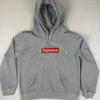 Supreme Box Logo Hoodie Mens XL Heather Grey Red BOGO Sweatshirt