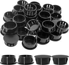 30 Pcs 19Mm (3/4") Black Hole Plugs, Plastic Flush Type Panel Fastener Covers, r