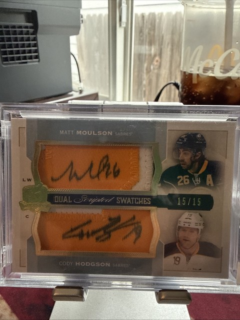 14-15 UD The Cup Dual Scripted Swatches  Matt Moulson--Cody Hodgson  /15 Dual AU