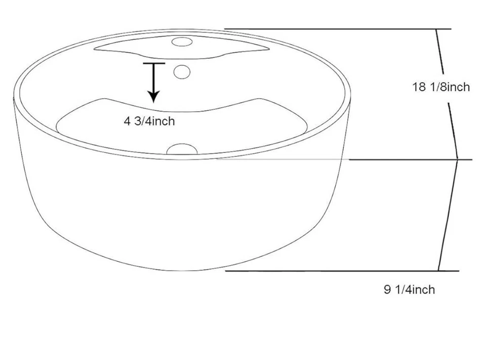 Contemporary Vessel Above-Counter Round Ceramic Art Basin with Single Hole  - Image 2 of 2