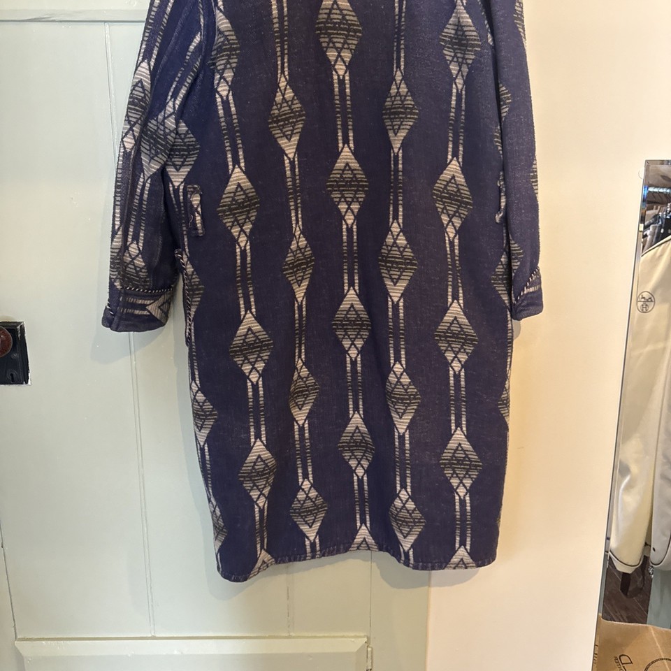 Vintage Beacon Blanket Robe Southwestern Pattern Blue Western Cowboy ...