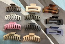 Lot Of 11 Hair Clips Assorted Shapes Colors