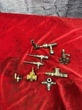 LOT ANTIQUE BRASS FITTINGS VALVE TRACTOR EQUIPMENT STEAM HIT MISS ENGINE OILER