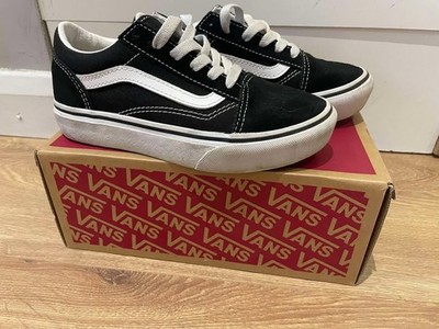 Vans Off the Wall Old Skool Sneaker schwarz/weiß Junior Kinder UK Größe 2 einmal getragen