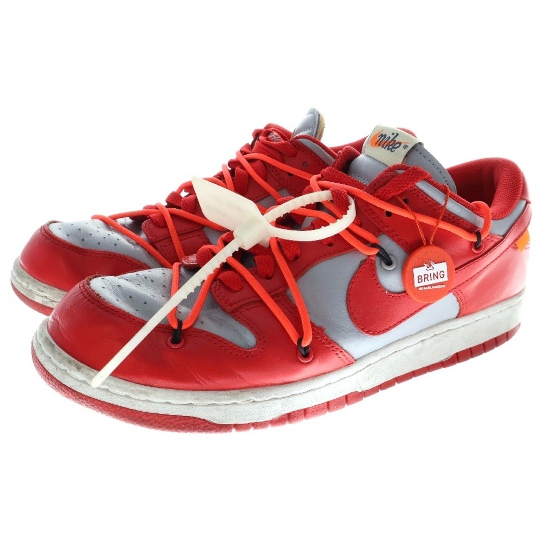 OFF WHITE X NIKE Nike x OFF WHITE Dunk sneakers basse rosso grigio US 10 28 cm CT0856 600 usate 7e34a