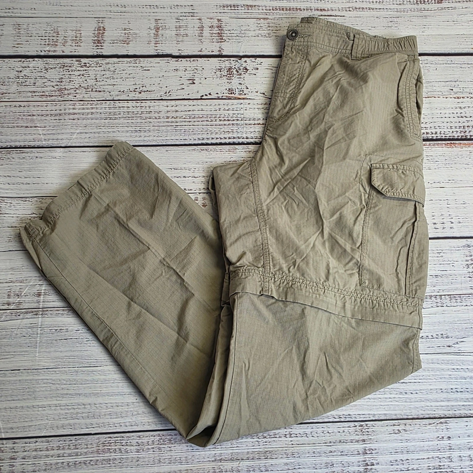 Columbia Omni-Wick Silver Ridge Convertible Cargo Pant Mens Medium Khaki Ripstop