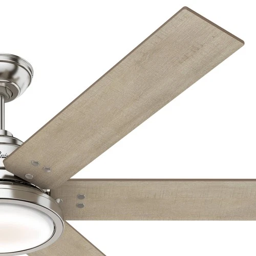 60" Hunter Warrant Brushed Nickel LED DC Ceiling Fan with Wall Control - Picture 7 of 10
