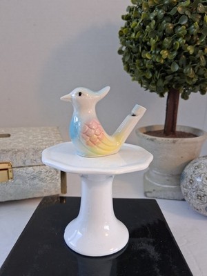 Vintage Ceramic Water Bird Whistle; Pastel Colorings; 3''
