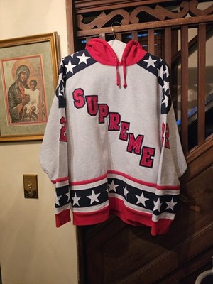 Supreme FW22 Hockey Hooded Sweatshirt Grey hoodie Sz. XL