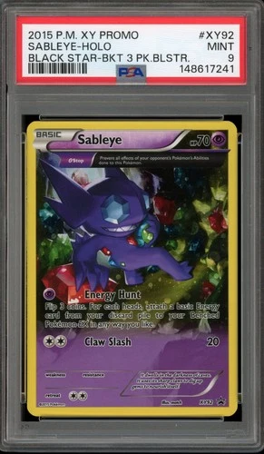 Pokemon Sableye XY Breakpoint 3 Pk. Blister Black Star Holo Promo XY92 PSA 9