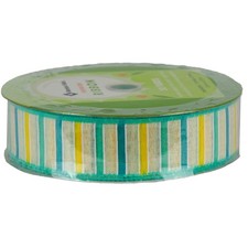 Member's Mark Premium Wired Ribbon 50 Yards 1-1/2 in Width, Aqua  Yellow