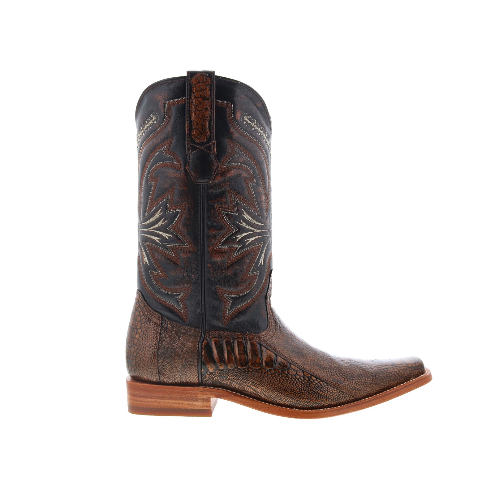 Los Altos Ostrich Versage One Stitching Mens Brown Wide Cowboy Western Boots 27890₽