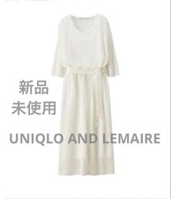 Uniqlo Lemaire Supima Cotton Mesh Knit Long Dress Off White Belted L Japan Auth