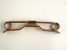 Swank 2-1/2" Curled Ends Round Wire Gold Tone Vintage Collar Bar Clasp Retro