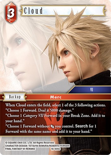 Cloud [Final Fantasy TCG] Trading Card - SQUARE ENIX [NEAR MINT] 16-005C