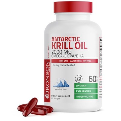 Antarctic Krill Oil Supplements 2000mg with Omega 3 EPA DHA Astaxanthin Capsules