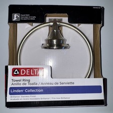 Delta Linden Hand Towel Ring 79446-SS Brilliance Stainless Brand New Bathroom
