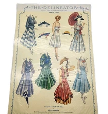 Vintage THE DELINEATOR Ladies Fashion Paper Doll April 1916 Judy Johnson 1987