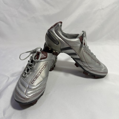 Rare Find! Adidas Predator Women’s 8 Silver Maroon Soccer Football Cleats Shoes