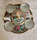 ANTIQUE ROSE MEDALLION CHINESE PORCELAIN FAMILLE 7 PIECE TEA SET — photo 3