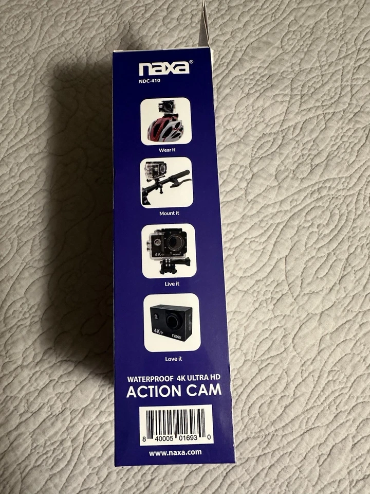 Naxa NDC-410 Waterproof FHD Action Cam 1080p WiFi w/ Accessories – New Sealed - Image 4 of 4