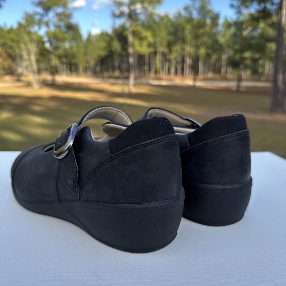 Zapatos Drew para mujer 9WW negros Mary Jane cuero negro ortopédico confort rosa Foto 4 de 4