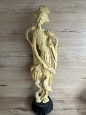 Asiatische Frau italienische Geisha Skulptur Epoxidharz Statue Figur 50cm