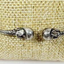 Vintage Sterling Silver African Head Cuff Bra...