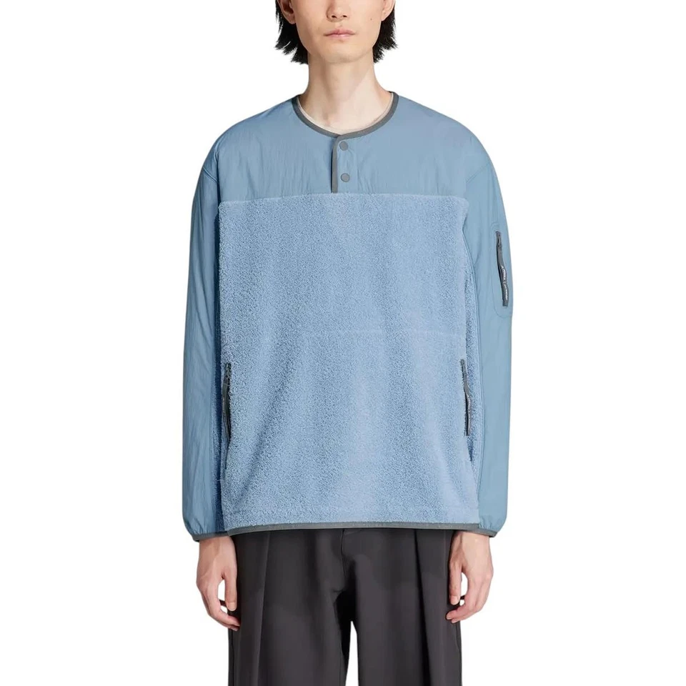 Adidas X Wander Capa Intermedia Polar Azul Caminar Camping Senderismo HOMBRE - Imagen 2 de 4