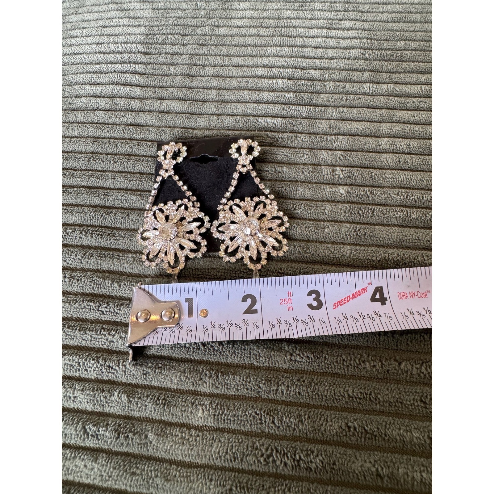 Dramatic Rhinestone Dangle Earrings Statement Pro… - image 5