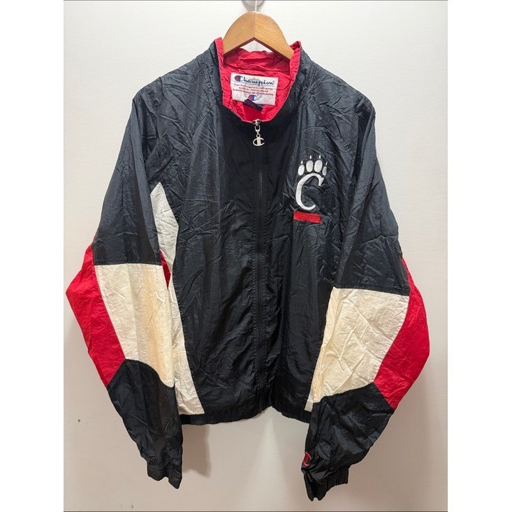Vintage Champion Cincinnati Bearcats Fullzip Windbreaker Jacket Size L 27.5x28
