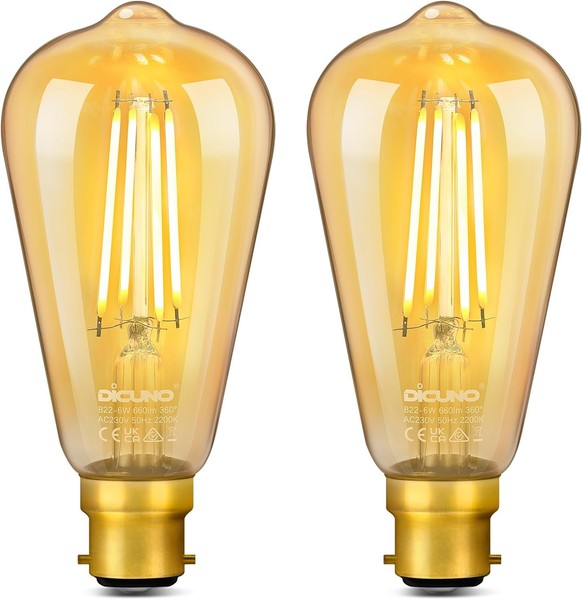 Led GlüHbirne Vintage B22 Edison Filament 6W Warmweiß Retro Dekoration Café Bar-image