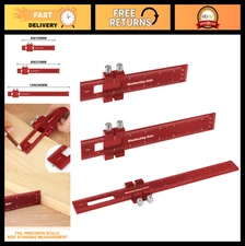 Precision Pocket Metal Ruler Set - 3 Pcs T-Type Measuring Tool for Woodworking (