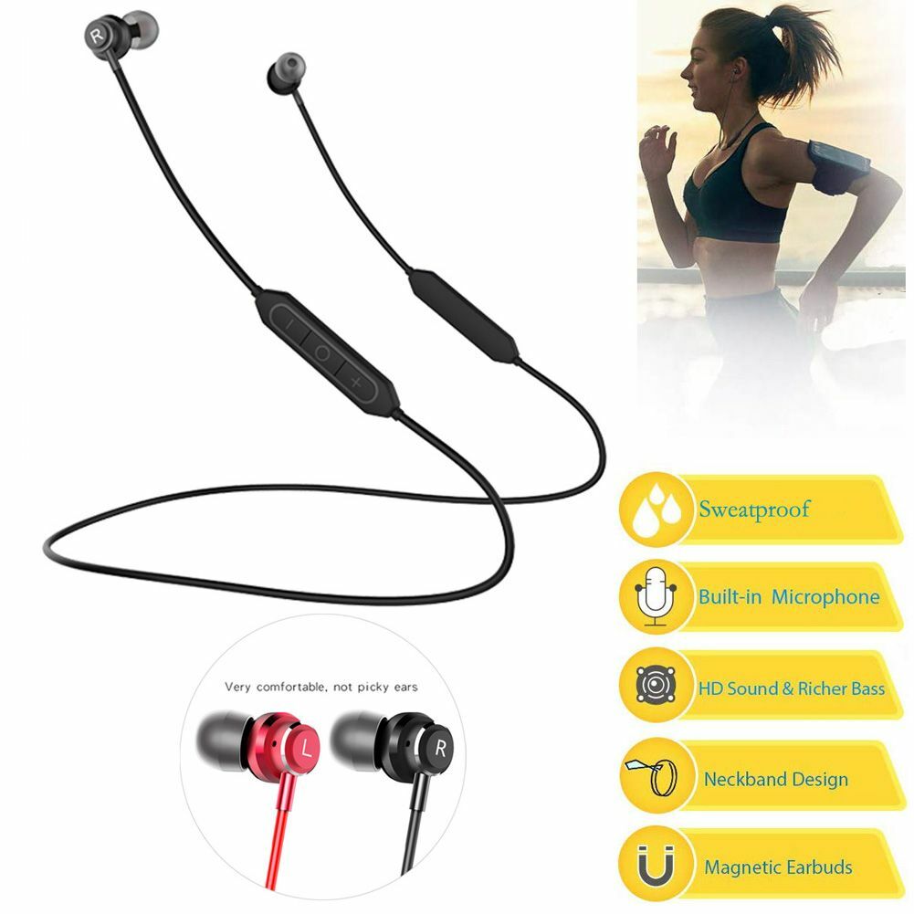 Wireless Bluetooth Earphone Stereo Music Headset Sport Earbuds Hands-free Call